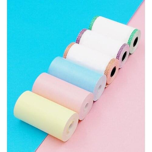 Printer Papers Printable Sticker Paper Roll Direct Thermal Paper 57mm*30mm Colorful Peripage Paper