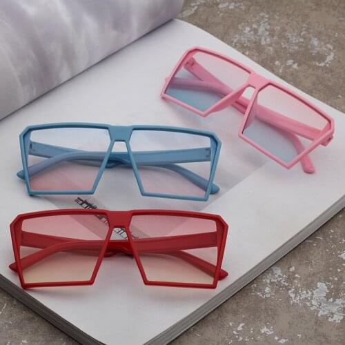 Children Oversize Square Sunglasses Fashion Brand Design Gradient Kid Sun Glasses Boy Girl Unisex Vintage UV400 Mirror Goggle