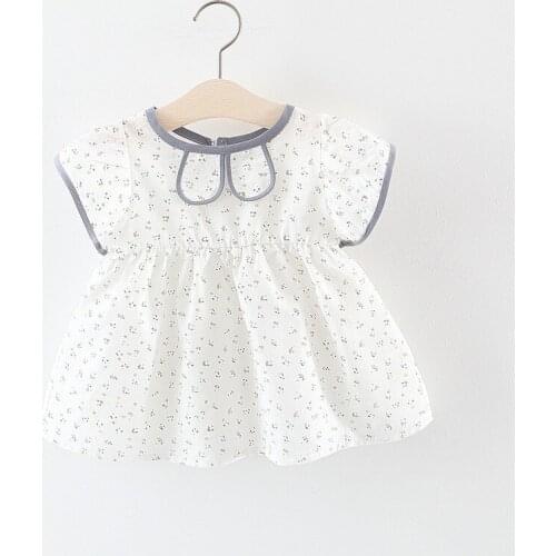 Childrens Dress 2021 Summer New Short-sleeve Little GirlS Dress For Girls Floral Princess Dress Female Baby Dress 0-4 Years Old