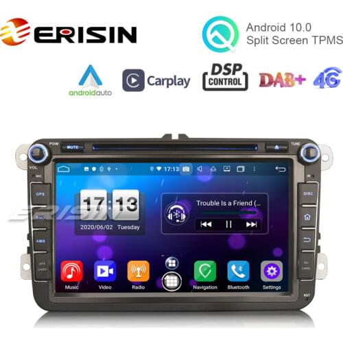 Erisin 8715 8" DSP CarPlay Android 10.0 DAB+ GPS Car Stereo CD for VW Amarok Caddy EOS Golf 5/6 Passat Polo T5 Touran Skoda Yeti