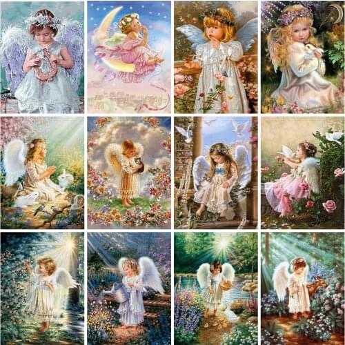 EverShine Diamond Painting Full Square Girl Cross Stitch Diamond Embroidery Sale Angel Rhinestones Handwork Hobby Home Decor