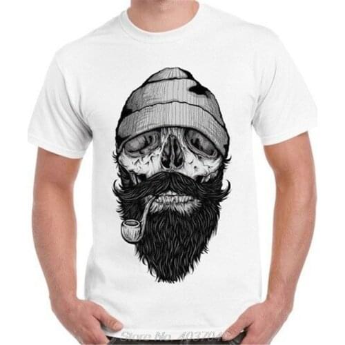 Beard Skull Bone Sailor Pirate Cool Gift Retro T Shirt Fitness Tee Tshirt harajuku