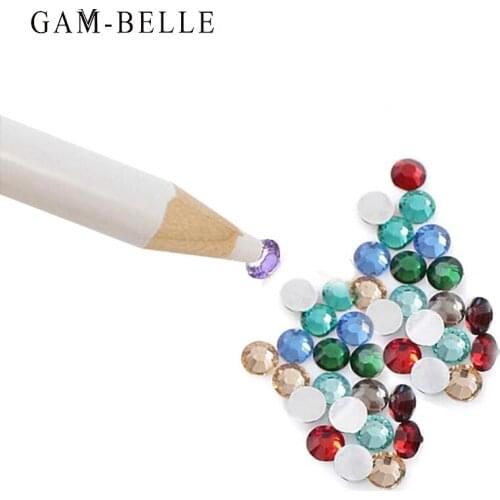 GAM-BELLE 1Pc Nail Art Dotting Pen Rhinestones Crystal Picking Tools Wax Pencil wood Pen Nail Art Decoration Manicure Tools