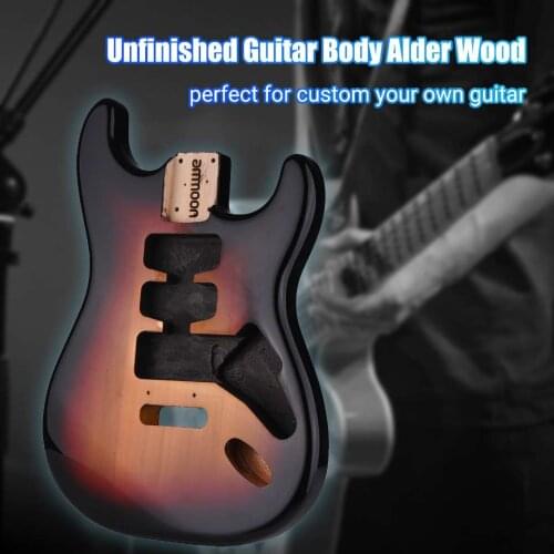 Ammoon Electric Guitar Body Unfinished Guitar Body Alder Wood Blank Guitar Barrel Electric Guitars DIY for ST Guitar Accessories