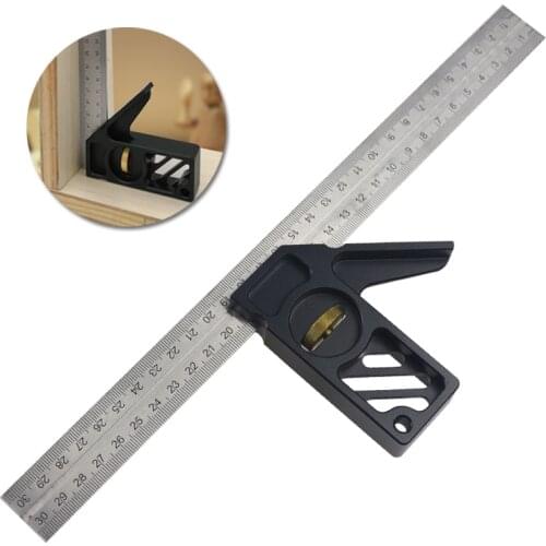 Multifunction Angle Ruler Positioning Limiter Marking Ruler 45/90 Degree Square Right Angle Ruler Line Scriber Measuring Tools
