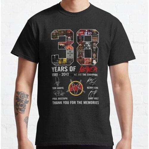Men Shirt 38 Years of Slayer 1981 2019 Thank You for The Memories signatures Women tshirt