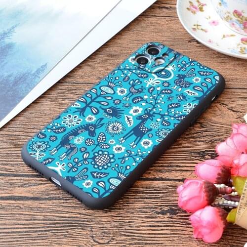 For iPhone On High Heels Deer In Blue Print Soft Matt Apple iPhone Case