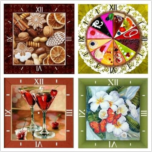New hot 21pcs diamond painting clock kit full square drill diamond mosaic diy 3d full round diamond embroidery wall clock