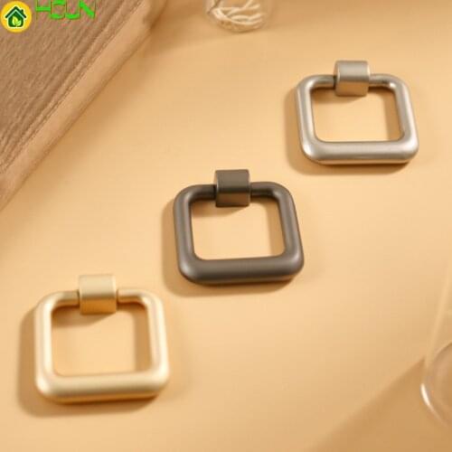 Nordic Drawer Dresser Cabinet Ring Knob Metal Hidden Invisible Gold Grey Silver Wardrobe Kitchen Furniture Door Pull Handle Knob