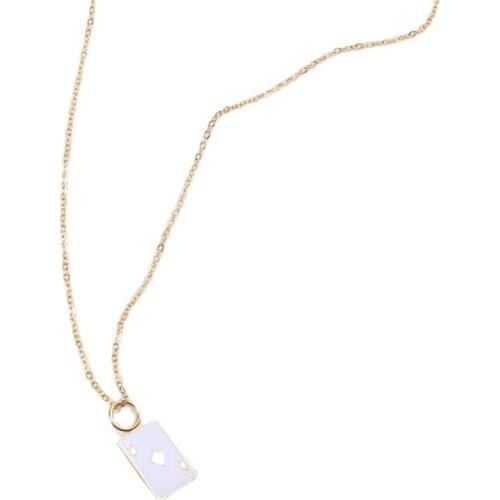 Stainless Steel Irregular Card Hearts And Spades Necklace Hip Hop Pendant Collarbone Chain For Women Accessories 2021 Jewellery