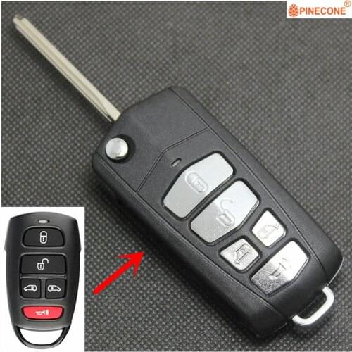 PINECONE Key Case for KIA CARNIVAL SEDONA ROYALE HYUNDAI ENTOURAGE Car Styling 5 Button Uncut Blade Modified Car Key Fob Shell