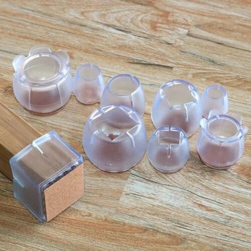 16 Pieces/Lot Transparent Chair Leg Caps Thick Felt Mute Wear-Resistant Feet Protector Pads Table Foot Covers Furniture Socks