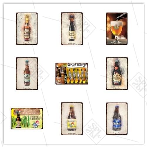 Beer Bottle Variety Vintage Metal Sign Retro Rust Shabby Chic Metal Tin Plate Bar Club Wall Metal Plate Poster Plaque Decoration