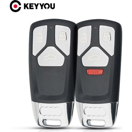KEYYOU Replacement For Audi Q7 SQ7 A4L A5 S5 2016 2017 2018 2019 3/4 Buttons Uncut Remote Car Key Shell Fob Smart Key Blank Case