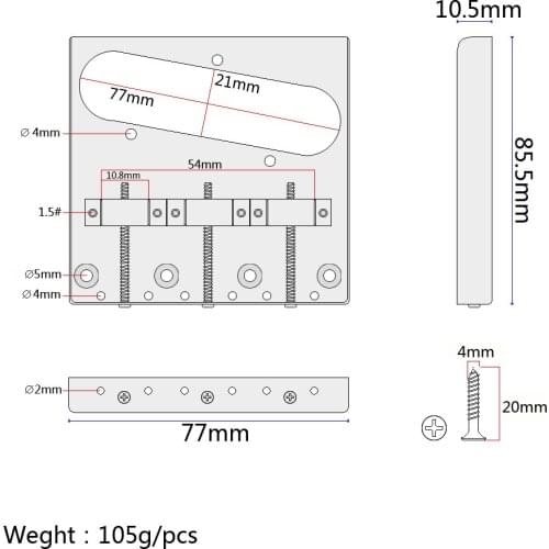 Modern Electric Guitar 3 Saddles Floral Print Steel Bridge Black