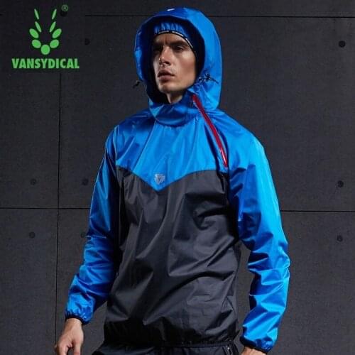 Vansydical Sports Hoodies Men Gym Running Jackets Quickly Sweating Fitness Training Workout Lose Weight Sauna Sportswear Tops