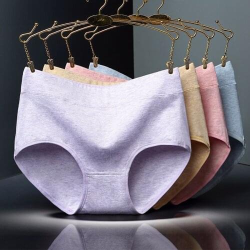 IZICFLY New Brief Breathable Underwear Women Plus Size Panties Cotton Female Hot Sale Panty-Random Color-3 Pcs