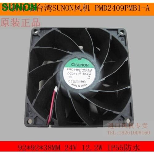 For Sunon fan PMD2409PMB1-A 9.2CM 92*92*38MM 9.2*9.2*3.8CM 92038 9238 24V waterproof fan