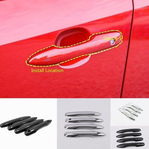 Car Body Cover Protect Detector Stick Frame Lamp Trim Abs Chrome/Carbon Door Handle For Toyota Corolla Altis 2019 2020 2021