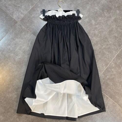 2021 summer vintage Elastic waist double layer three-dimensional ball gown skirt women