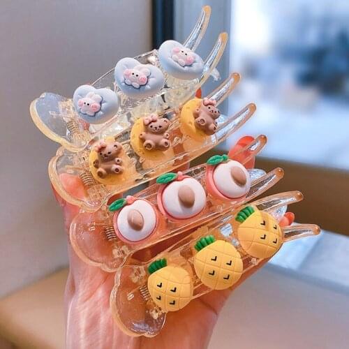 Children hairpins girls small broken hair bangs clip headdress baby fruit back of the head grasping clip hairpin headdress clip