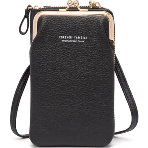 Portable Women Small Phone Cross Body Purse PU Leather Blocking Cross Body Cell Phone Bag For Women Zipper Lock Home Acces