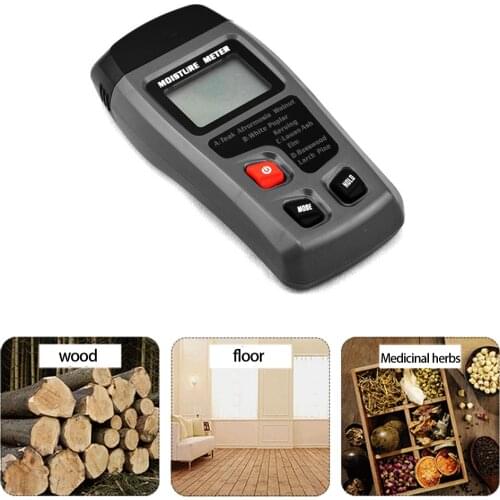 0-99.9% LCD Display Two Pins Hygrometer Wood Moisture Meter Digital Humidity Tester Measuring Timber Damp Detector