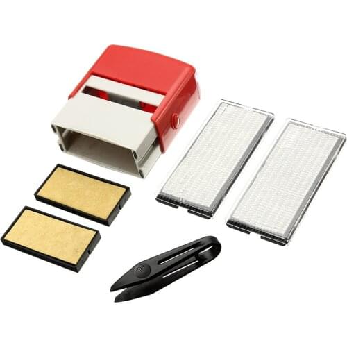 1 Pcs Custom Personalised Self Inking Rubber Stamp Kit Business Name Address DIY ALI88