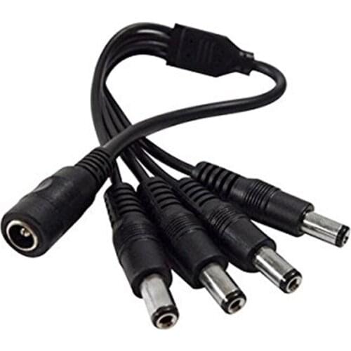 1PCS CCTV Security Camera 1 DC Female To 2/3/4/5 Male Plug Power Cord Adapter Connector Cable Splitter For LED Strip 2021