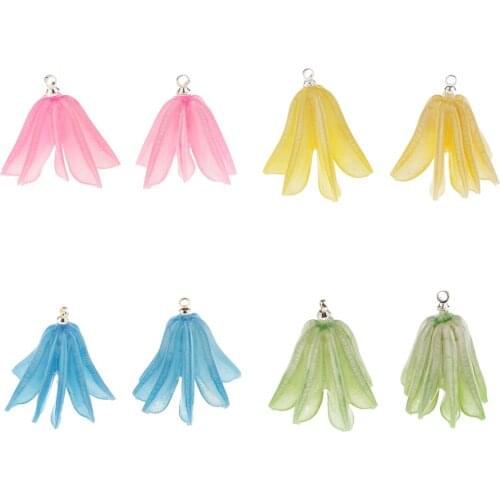 2 Pieces Nature Flower Pendant Flower DIY Necklace Earrings Jewelry Making Crafts