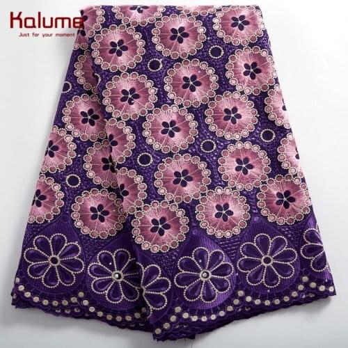 Kalume African Cotton Lace Fabric 5 Yards Nigerian Swiss Cotton Lace Fabric 2021 High Quality For Wedding Diy Sewing H1467
