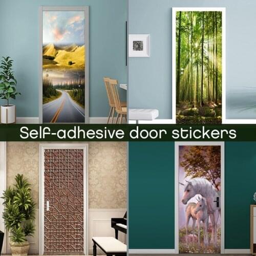 Arabic 3D Effect Door Frame Art Mural Sticker Living Room Door Home Decor Wall Stickers Self-adhesive Vinly Wall Poster