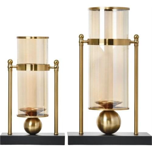 Nordic Metal Glass Large Vase Decoration Accessories Modern Home Decor Luxury Art Vase Candlestick Living Room Decoration Gifts