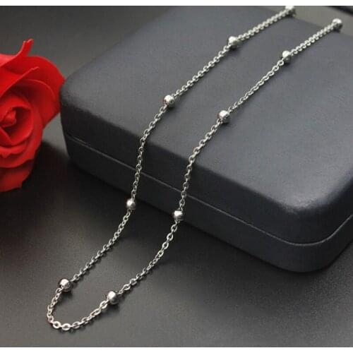 1.3mm width Hot Stainless steel Chain Necklace Men Wholesale silver Color Twisted Rope Chains Women DIY 45cm 50cm