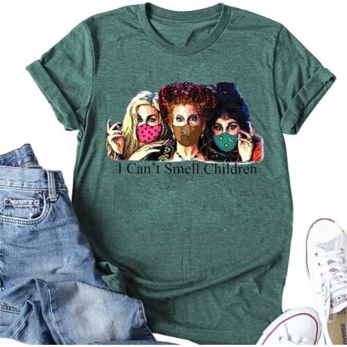 I Can't Smell Children Graphic Halloween Tees Womens Korean Fashion Top Witcher Oversize Vintage Harajuku Tshirt Indie Clothes