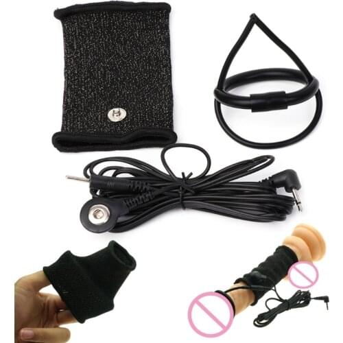 Adult Diary Penis Sleeve Silcone Glans Ring Electro Shock Sex Toy Electrical Stimulation Penis Ring Medical Themed Toy Accessory
