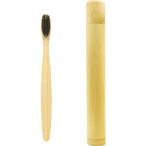 DR.PERFECT 1 pc/Bamboo Tube Black Charcoal Toothbrush Fiber Ultra Soft Bamboo Charcoal Brush Teeth Cleaning BPA Free Nylon