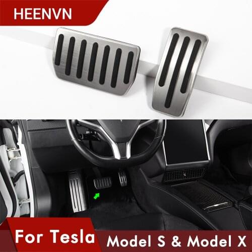 Heenvn Car Brake Pedal Cover For Tesla Model S X Accessories Pedal Pad Non-Slip Aluminium alloy For Tesla Model X & S 2020