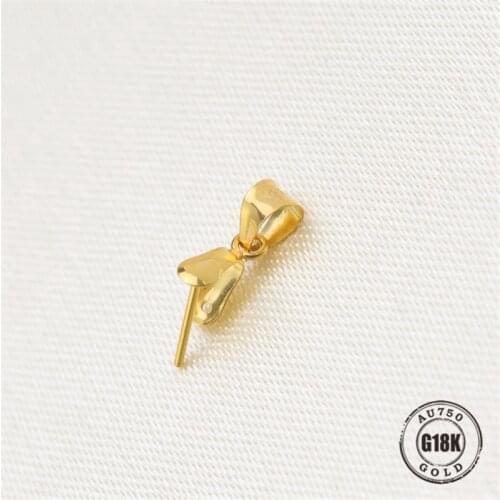 Hot Sell Solid 18k Yellow Gold Pendant Clip Clasp Pinch Clip Bail Pendant Connectors Bail Beads Jewelry Findings DIY Jewelry Acc