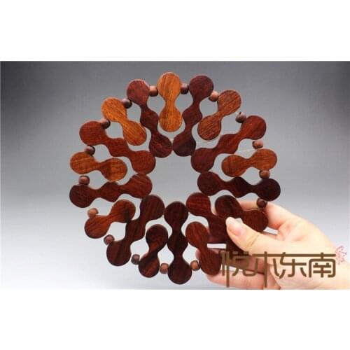 Mahogany pans, solid acid, wooden household food and beverage products, solid wood circular large bowl pad handicraft production