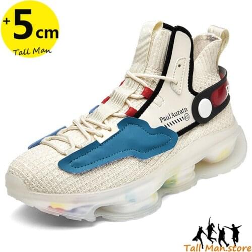 Sneakers Men Elevator Shoes Height Shoes Height Increasing Shoes Heightening Shoes Insoles 5CM Mesh Shoes