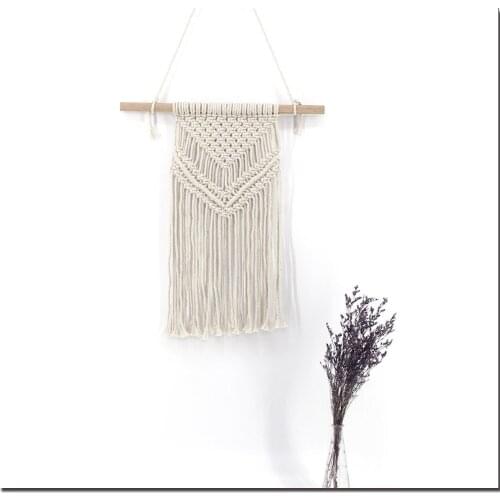 LYN&GY Macrame Wall Art Handmade Cotton Wall Hanging Tapestry with Bead Lace Fabrics Bohemian Gift New Year Dropshipping