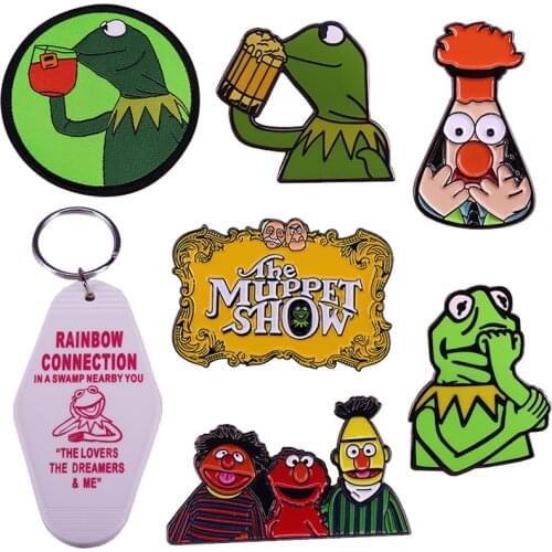Muppet Show SesameStreet Educators Ernie Elmo Bert Enamel Pin American educational childrens television series Brooch KeyTag
