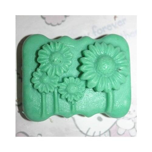 Handmade Soap Silicone Mold Candle Molds Polymer Clay 4 sunflowers