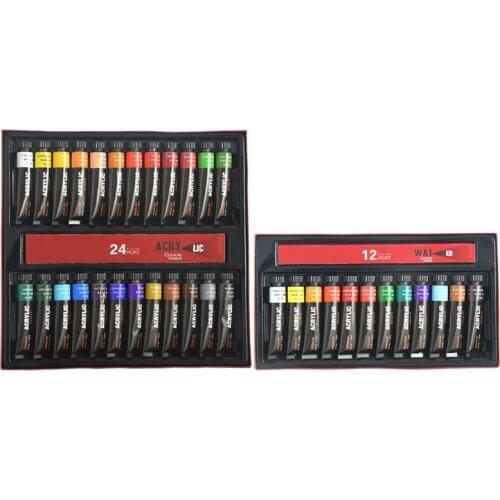 Acrylic Paint Set Premium Artist Paints 12ml Tubes Set Of 12/24 Peinture Acrylique Paint For Fabric Drawing Set For Painting