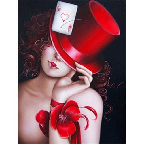 Woman Printed Water-Soluble Canvas 11CT Cross Stitch Embroidery Kit DMC Threads Handmade Handiwork Sewing Knitting Decor