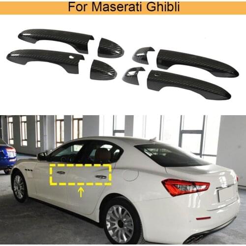 Carbon Fiber Car Outer Door Handle Cover Trim for Maserati Ghibli Quattroporte Levante LHD Only Door Handle Trims Covers