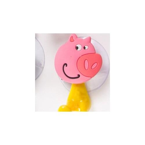 Animal Cute Cartoon Suction Cup Toothbrush Holder Bathroom Accessories Set Wall Suction Holder Tool