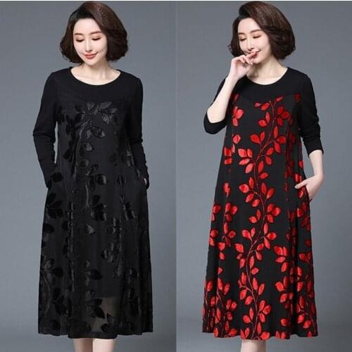 2021 New Fashion Womens Chiffon Print Dress Female Casual Style Summer O-Neck Dresses