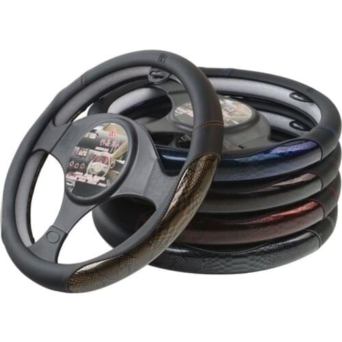 New Car Steering Wheel Cover Dragon scale pattern Leather Steering-Wheel Covers Auto Accessories Universal